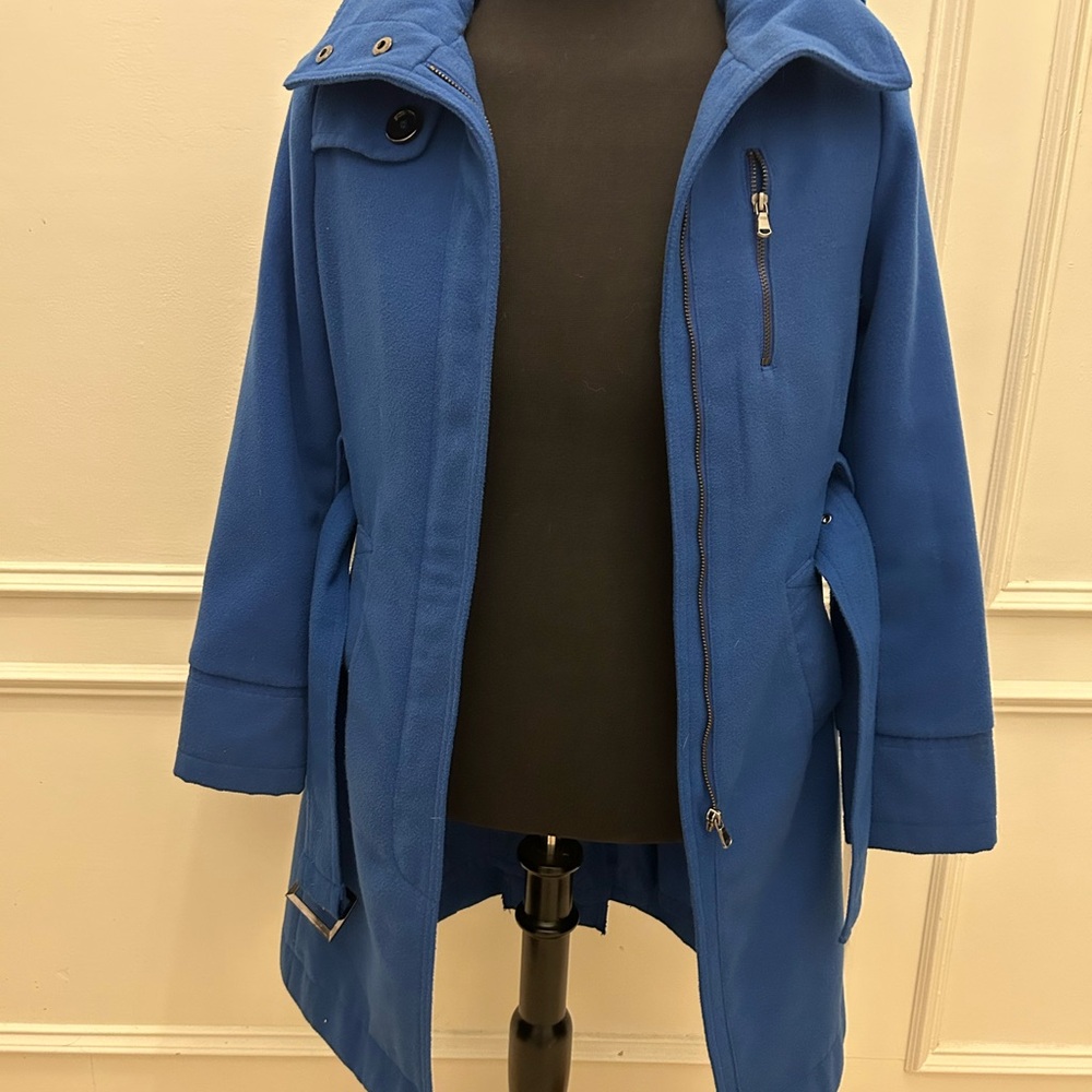 Worthington Royal Blue Hooded Trench Coat